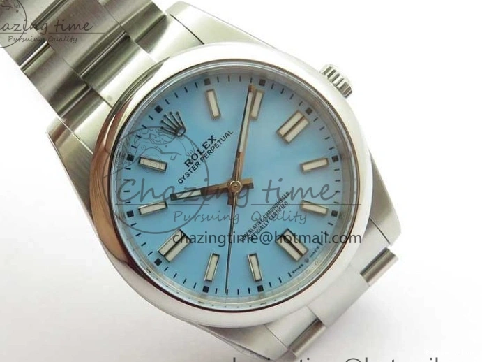 0504 Classic Oyster Perpetual 41mm 124300 ROF 1:1 Best Edition 904L Steel Tiffany Blue Dial on SS Bracelet A 2670
